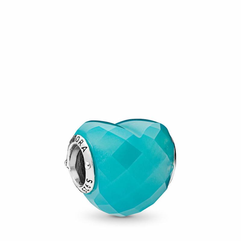 Pandora Shape Of Love Charm Ireland - Sterling Silver/Blue/Crystal - 629513WJE